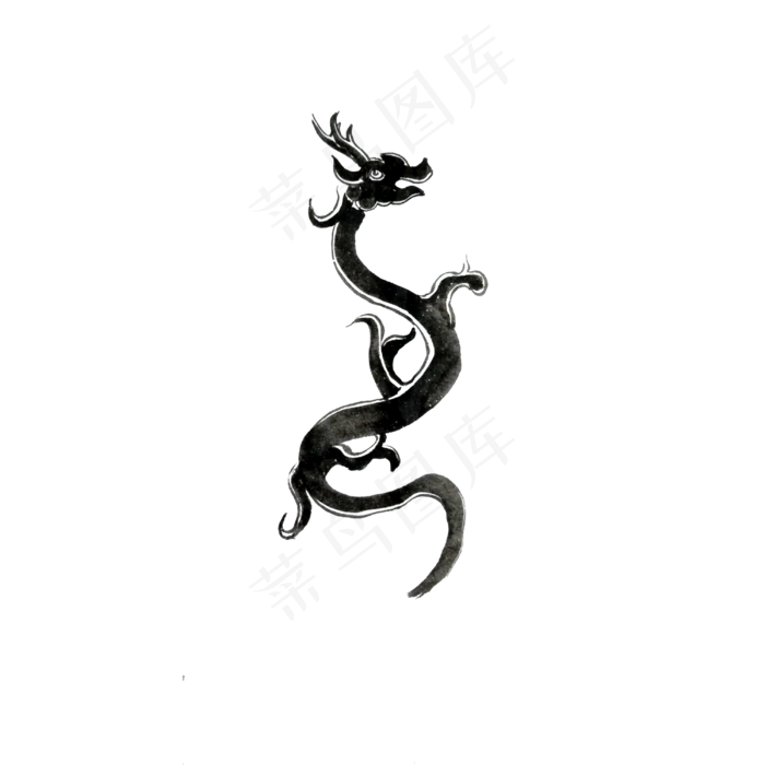 图腾汉代龙纹饰神兽蟒PNG,免抠元素