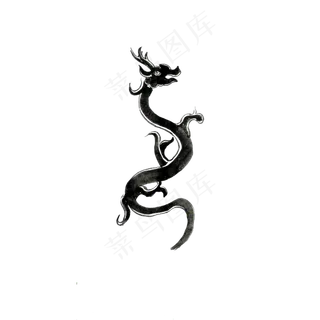 图腾汉代龙纹饰神兽蟒PNG,免抠元素