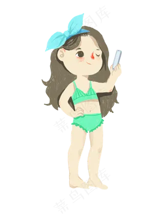 度假自拍的女孩