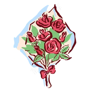 手绘花玫瑰花束 手绘花玫瑰花束