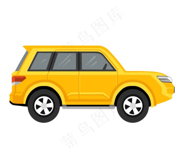 卡通手绘黄色交通玩具汽车,免抠元素(713*606px)psd模版下载