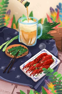 夏季美食啤酒小龙虾 夏季美食啤酒小龙虾