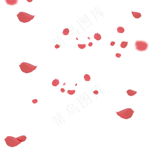 红色浪漫花瓣元素