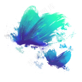 喷溅墨迹水彩蝴蝶