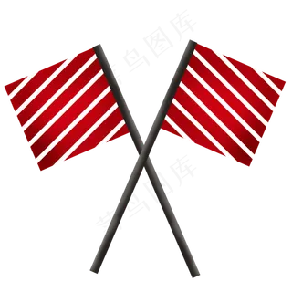 卡通矢量胜利小红旗帜,免抠元素