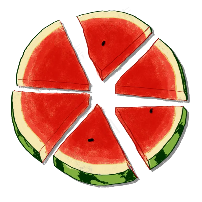 夏天新鲜水果西瓜切片(1500X1500(DPI:72))psd模版下载