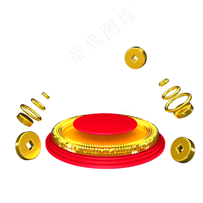 C4D背景装饰春节日海报艺术字背景,免抠元素