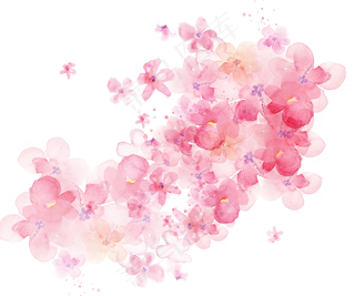 手绘水彩粉色花瓣