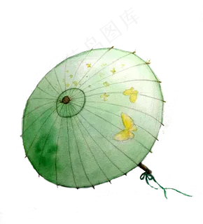 乐色朦胧油纸伞中国风蝶PNG,免抠元素