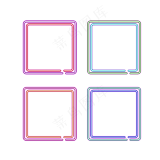 618边框彩色霓虹灯促销图标装饰