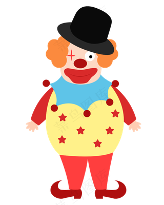 矢量卡通彩色小丑
