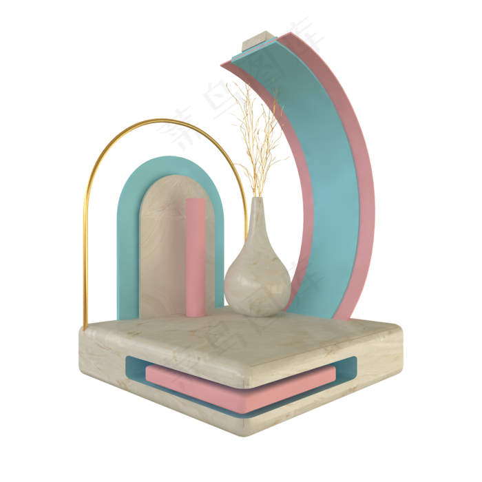 c4d立体电商装饰免费下载(2000*2000px 300 dpi )ai矢量模版下载