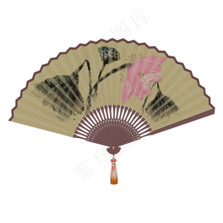 古风扇子荷花折扇