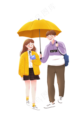 打伞情侣