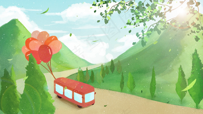 春季节日放假出游(2880X1620(DPI:300))psd模版下载