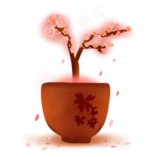 樱花树苗樱花盆栽,免抠元素
