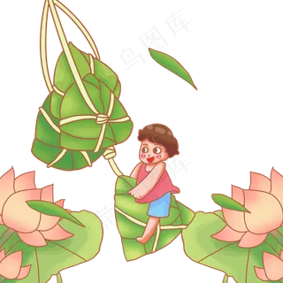 在一大串粽子下摇摆