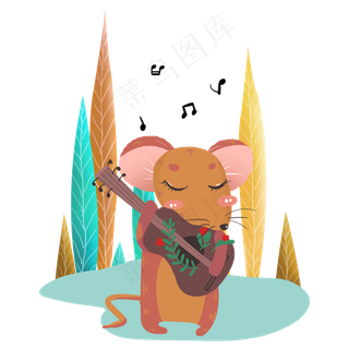 创意鼠年老鼠清新素材,免抠元素