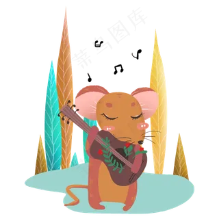 创意鼠年老鼠清新素材,免抠元素