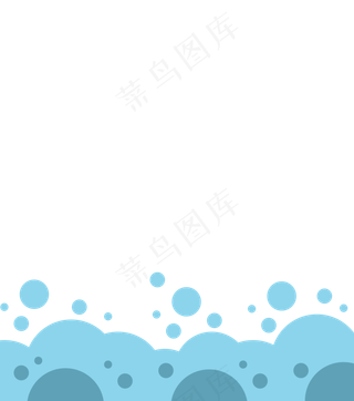 蓝色矢量通用海洋装饰图案,免抠元素