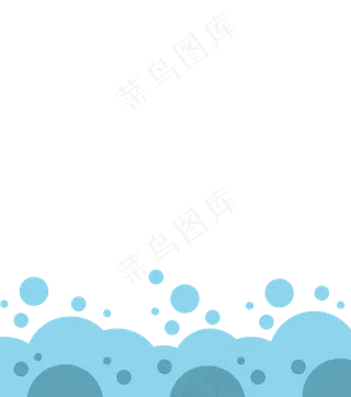 蓝色矢量通用海洋装饰图案,免抠元素