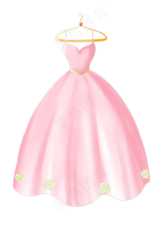 婚礼粉色美丽吊带裙,免抠元素
