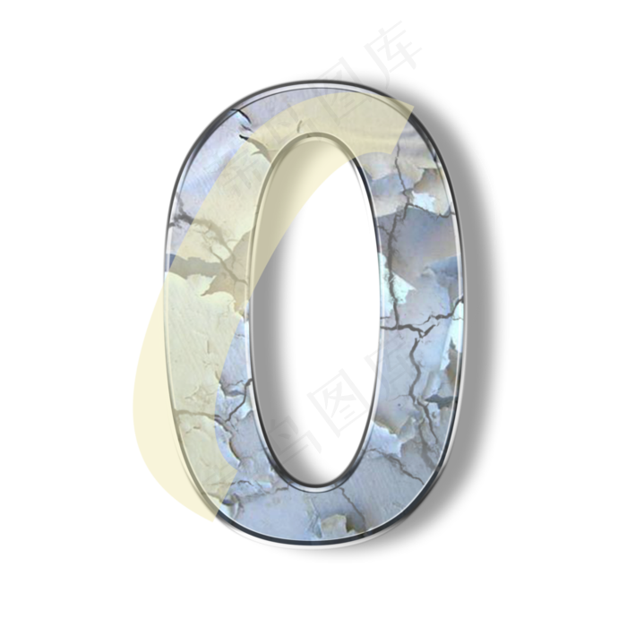 破旧裂纹墙壁PSD数字0