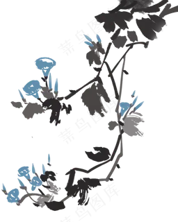 水墨中国风古风牵牛花