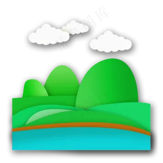 卡通清明绿树免扣