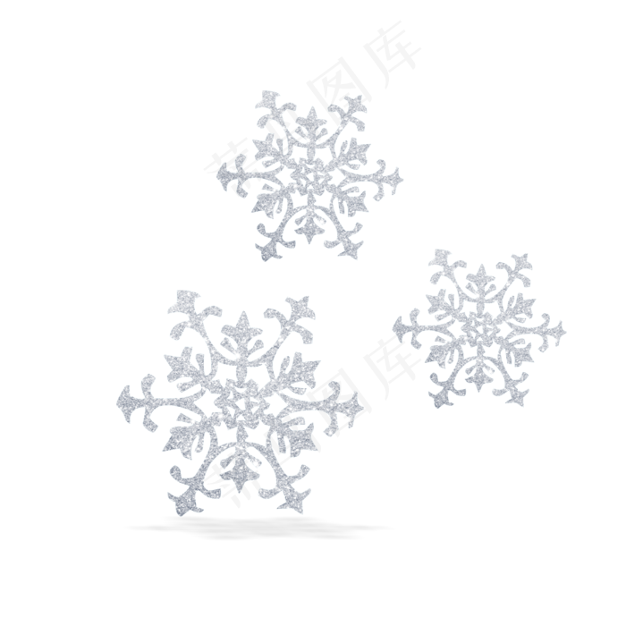 圣诞节银色雪花精致发光装饰,免抠元素(3941*3941px 300 dpi )psd模版下载