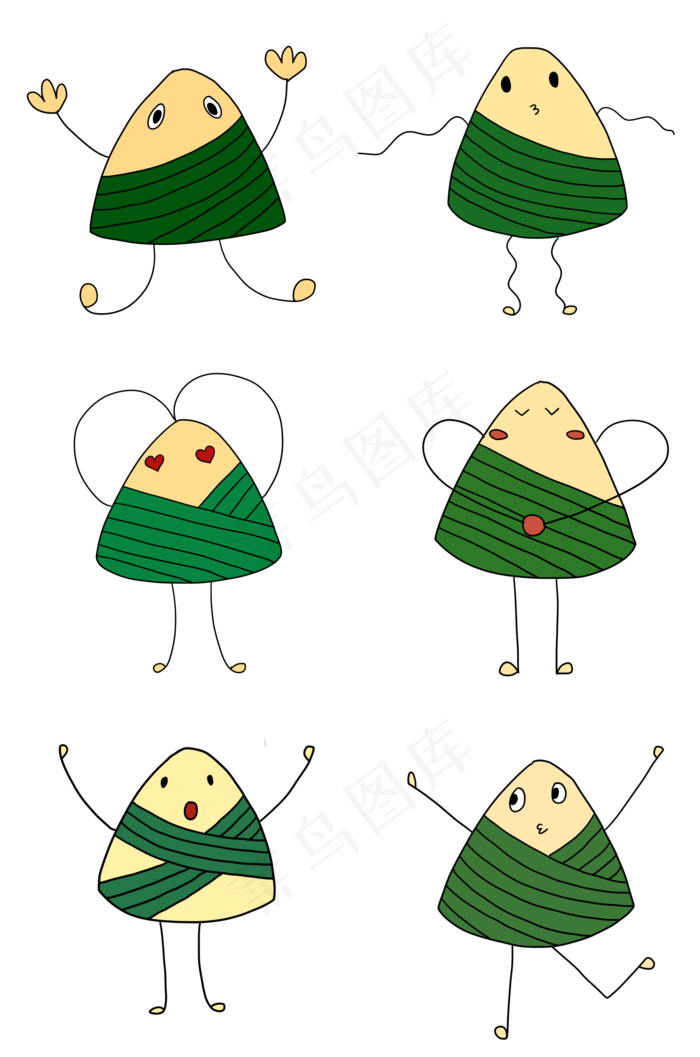 端午节卡通粽子(2000X3020(DPI:300))psd模版下载