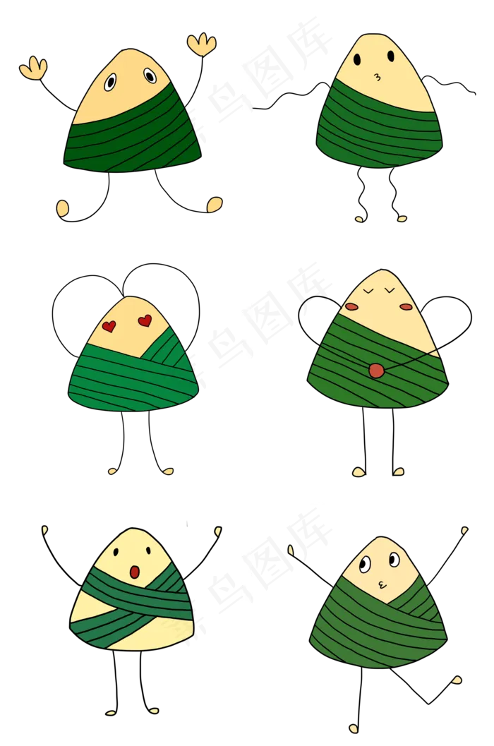 端午节卡通粽子(2000X3020(DPI:300))psd模版下载