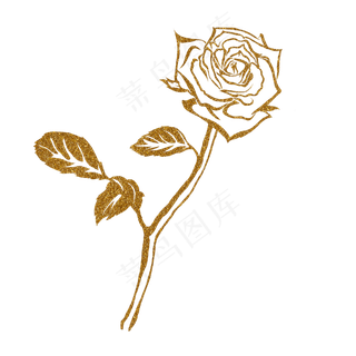 烫金玫瑰花造型