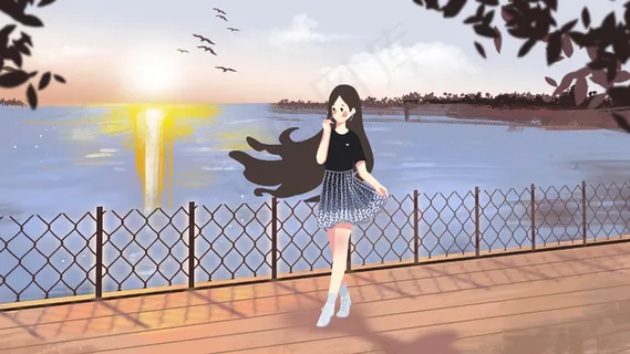 小长假湖边旅游唯美女孩 小长假湖边旅游唯美女孩