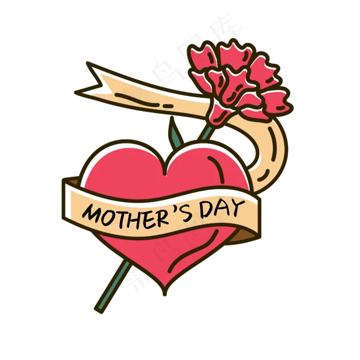 母亲节康乃馨(4167*4167px 300 dpi )ai矢量模版下载