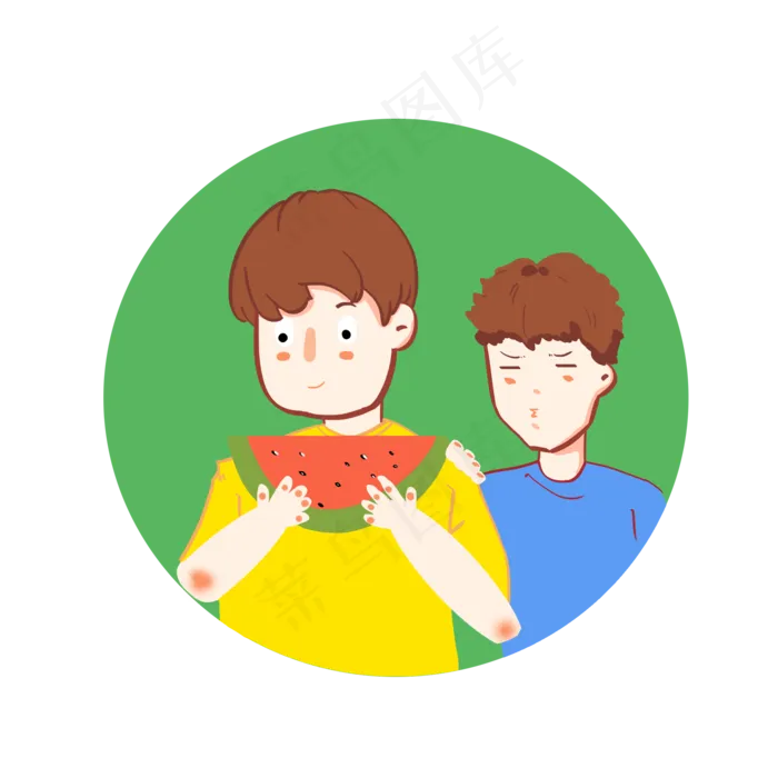 两人吃水果(2000X2000(DPI:300))psd模版下载