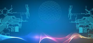 蓝色简约科技线条平面素材