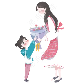 唯美浪漫感恩节快乐插画