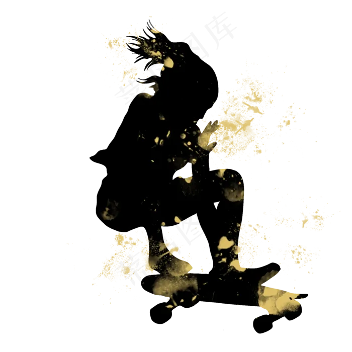 开学季滑板社团招新剪影,免抠元素(2000X2000(DPI:300))psd模版下载