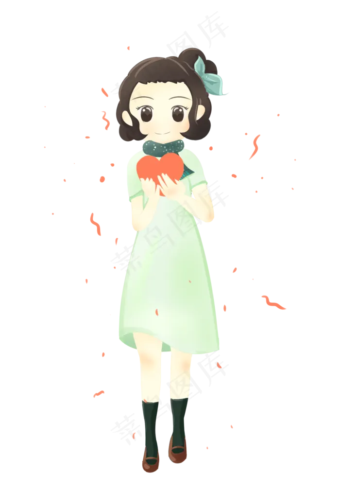 手捧爱心情人节少女图片,免抠元素(1715X2480(DPI:300))psd模版下载