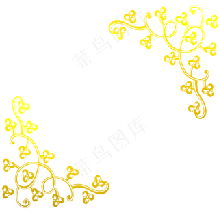 金色三叶草花藤角框