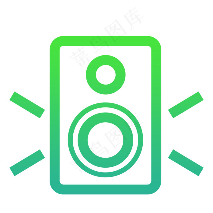 卡通绿色的音箱图标
