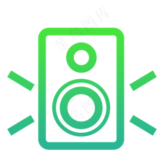 卡通绿色的音箱图标