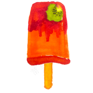 红色水果冰棒新鲜美味