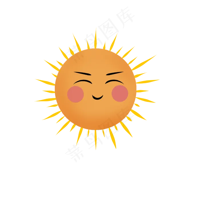 卡通童趣橘色太阳(3000X3000(DPI:300))psd模版下载