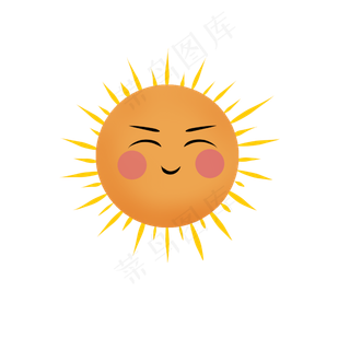 卡通童趣橘色太阳