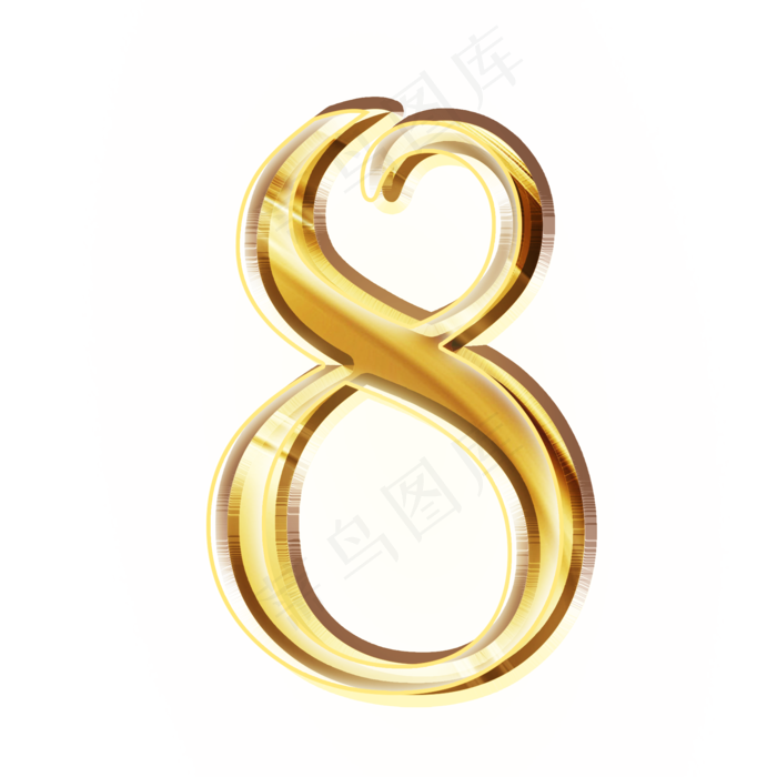 金色倒计时数字8(2000*2000px 	      )psd模版下载