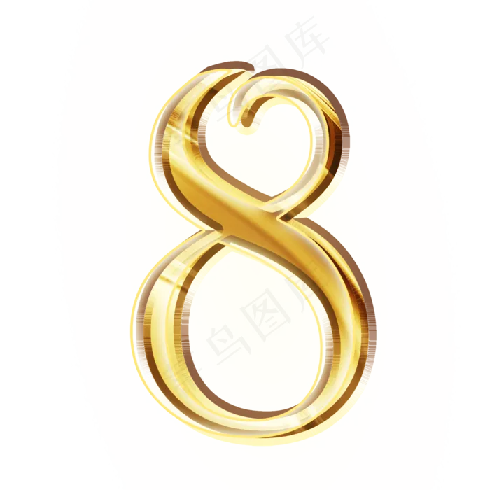 金色倒计时数字8(2000*2000px 	      )psd模版下载