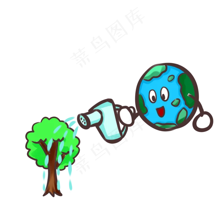 植树节卡通手绘扁平化元素矢量图(2000X2000(DPI:300))psd模版下载