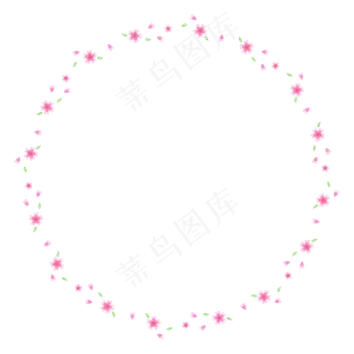 唯美粉色爱心樱花花环